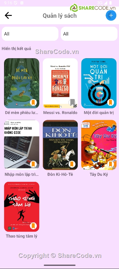 Sharecode,Code đồ án,App,App Android,app đọc sách android
